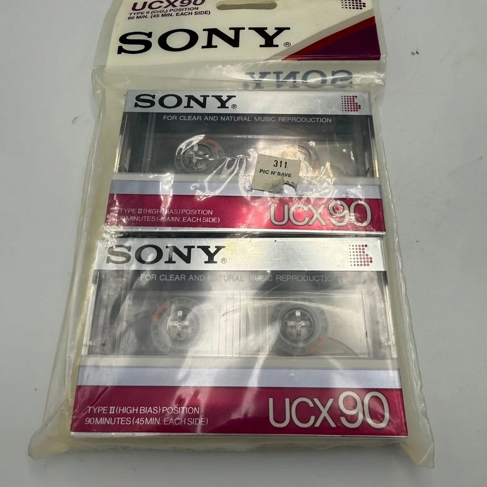 Sony UCX90 Type II High Bias Cassette Tapes 2-Pack Sealed 90 Min Chrome 1982
